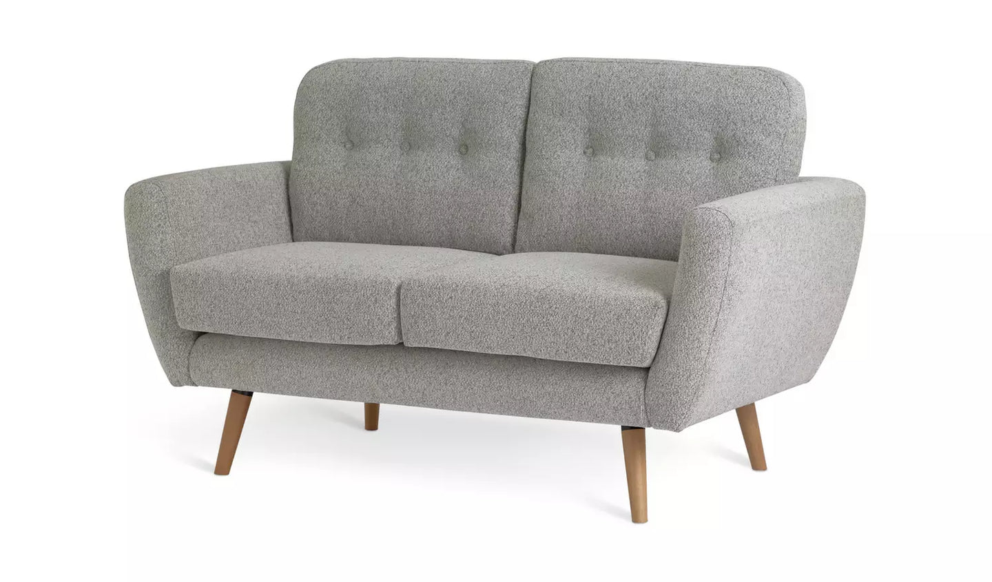 Assembled Habitat Finney Fabric 2 Seater Sofa - Grey